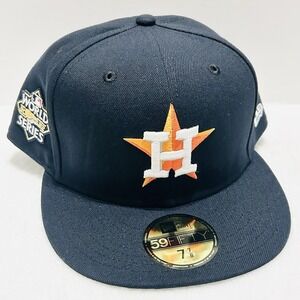 New Era Houston‎ Astros World Series '22 59FIFTY Fitted Hat Cap 7 7/8 Blue MLB